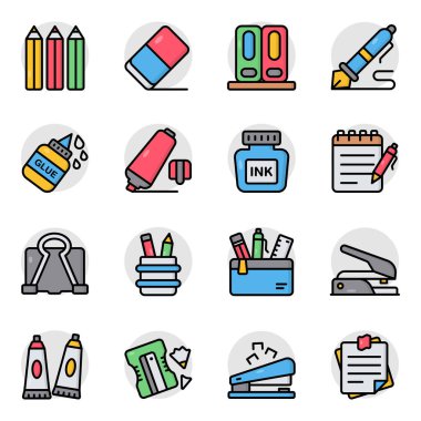 Sabit Düz Simgelerin Seti 