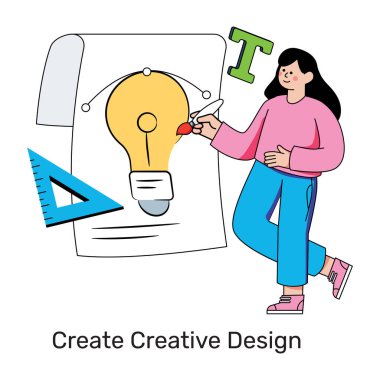 Yaratıcı tasarım yaratma illüstrasyonunun kaliteli indirilmesi 