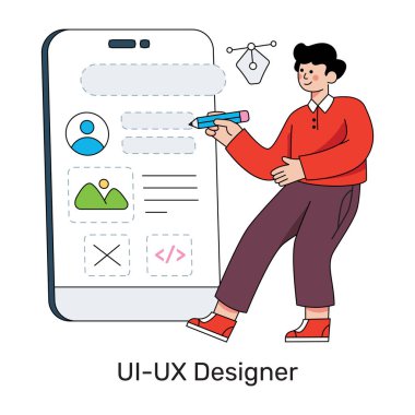 ui ux tasarımcısının modern tasarım çizimi 