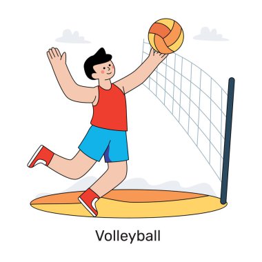 Voleybol golünün düzenlenebilir tasarım illüstrasyonu 