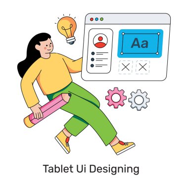 Ui tasarımının düzenlenebilir tasarım illüstrasyonu 