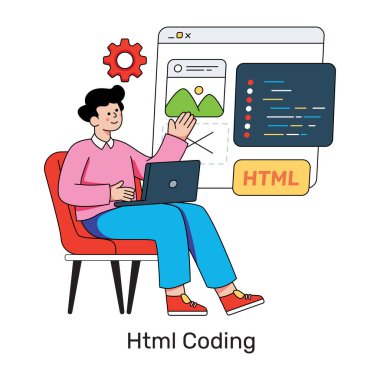 html kodlamasının son moda vektör tasarımı 