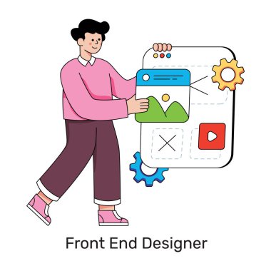 Web galerisinin kavramsal düz tasarım çizimi 