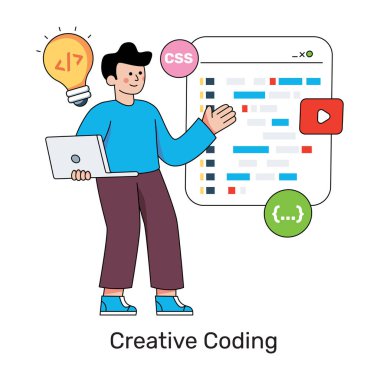 Yaratıcı kodlamanın trend vektör tasarımı 