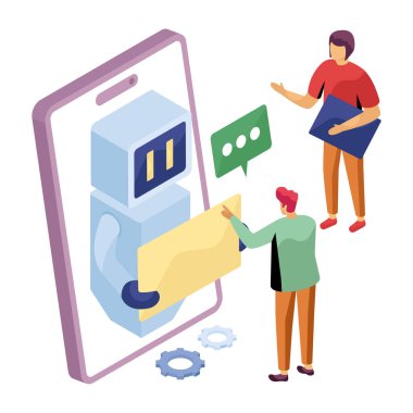 Mobil robotun renkli tasarım çizimi