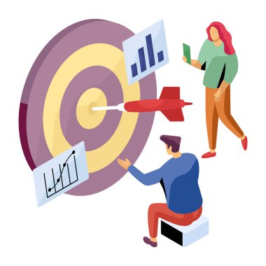 İş hedefinin modern tasarım çizimi 