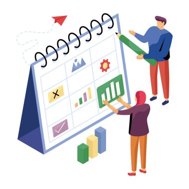 İş takviminin vektör tasarımı 