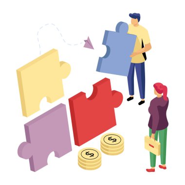 İş çözümünün modern tasarım çizimi