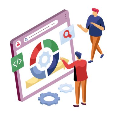 Veri yönetiminin düzenlenebilir tasarım illüstrasyonu 