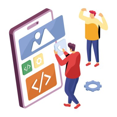 Mobil kodlamanın eşsiz tasarım çizimi