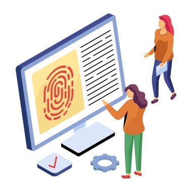 Çevrimiçi parmak izinin renkli tasarım simgesi 