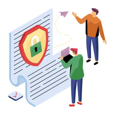 Güvenli dosyanın illüstrasyon tasarımı