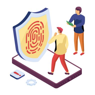 Güvenli parmak izinin modern tasarım çizimi 