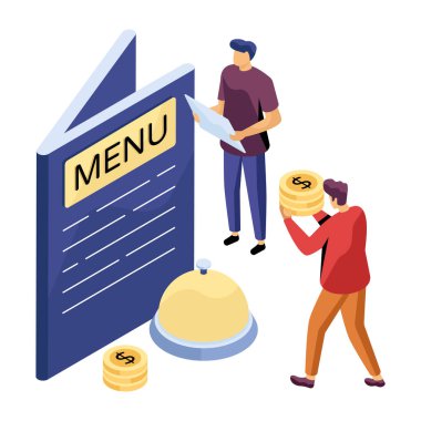 Menü kitabının illüstrasyon tasarımı