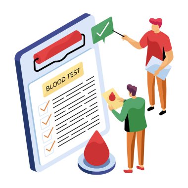 Kan testi raporunun vektör tasarımı 