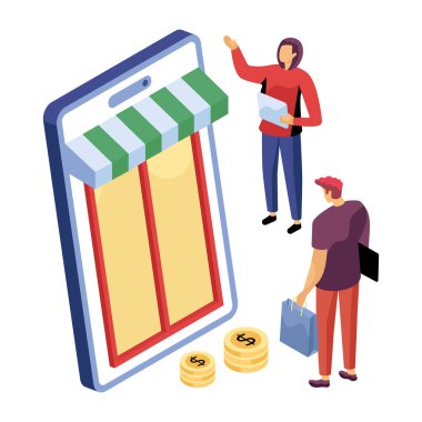 Mobil dükkanın mükemmel tasarım çizimi