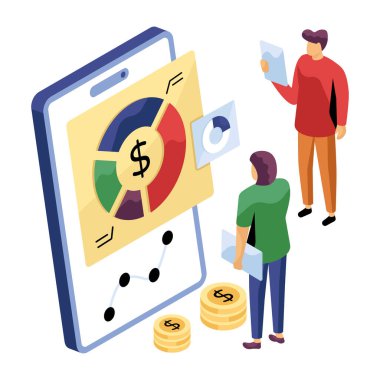 Mobil veri analizlerinin düzenlenebilir tasarım çizimi 