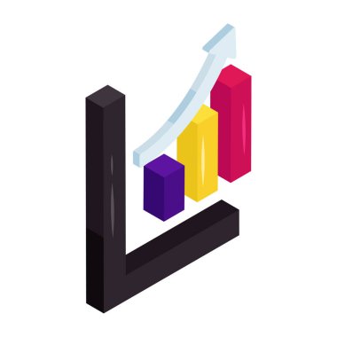 Büyüme grafiğinin modern tasarım simgesi 