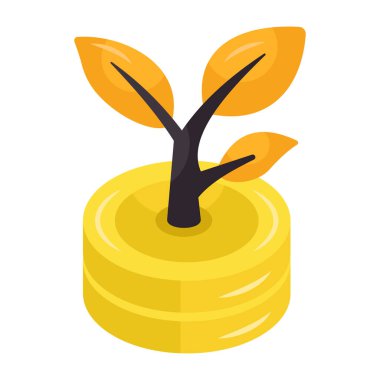 Vector design of growing plant, sprout icon 