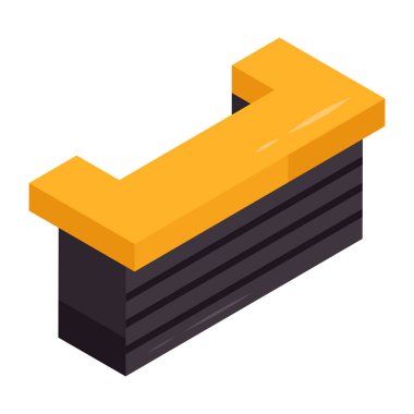 Resepsiyon masasının düz tasarım simgesi 