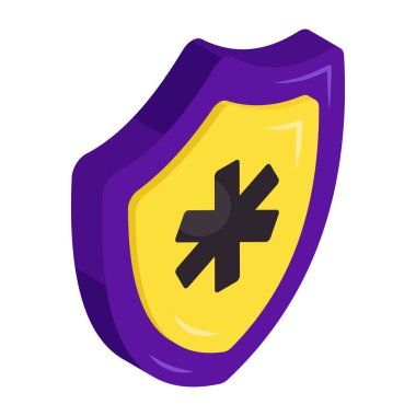 Tıbbi güvenliğin izometrik tasarım simgesi 