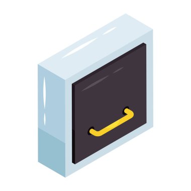 Beyaz arkaplanda izole edilmiş bir kabine ikonu tasarımı 