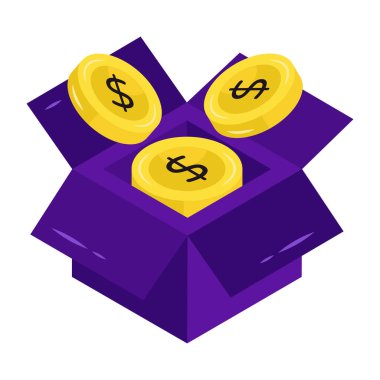 Para kutusunun renkli tasarım simgesi