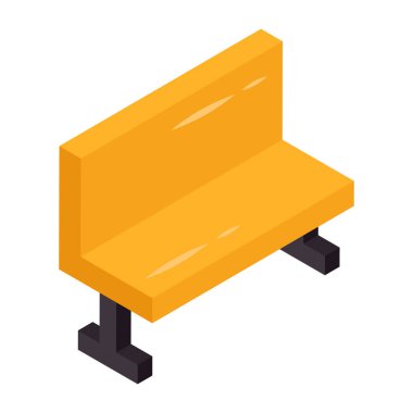 Editable design icon of outdoor bench 