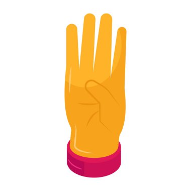 Yükseltilmiş elin kavramsal izometrik tasarım simgesi 