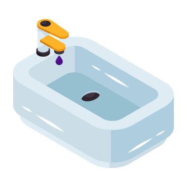 Trendy vector design of bathtub