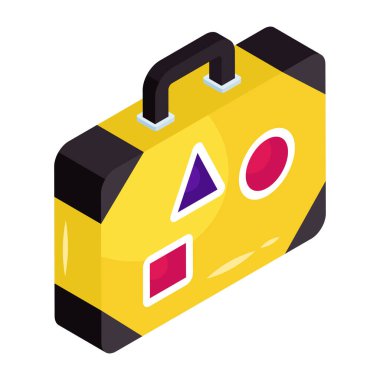 İş çantası, evrak çantası vektörünün simge tasarımı