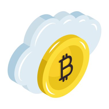 Bitcoin bulutunun mükemmel tasarım simgesi 