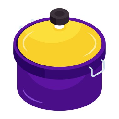 Beyaz arkaplanda izole edilmiş bir tencere ikonu tasarım simgesi 