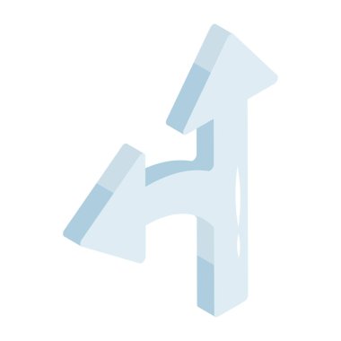 Yukarı ve sol okun modern biçim simgesi