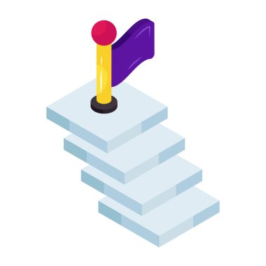 Düzey beceri merdiveni düzenlenebilir tasarım simgesi 