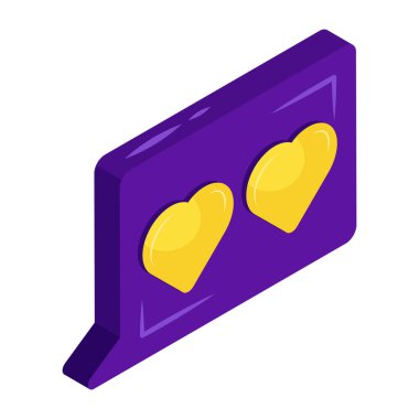 Aşk sohbetinin mükemmel bir tasarım simgesi