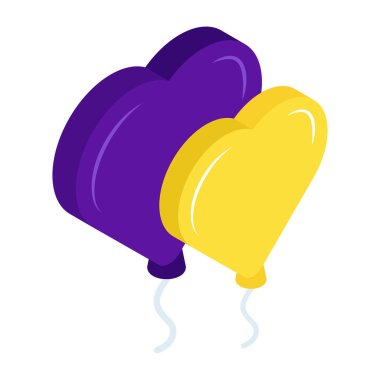 Kalp balonlarının modern tasarım simgesi