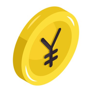 Yuan madeni parasının düzenlenebilir tasarım simgesi