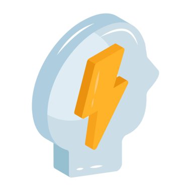 Beyin gücünün Isometric tasarım simgesi 