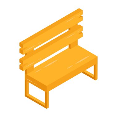 Editable design icon of outdoor bench 