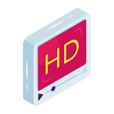 hd videosunun düzenlenebilir tasarım simgesi 