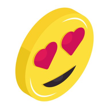 Kalp-göz emojisinin yaratıcı tasarım simgesi.