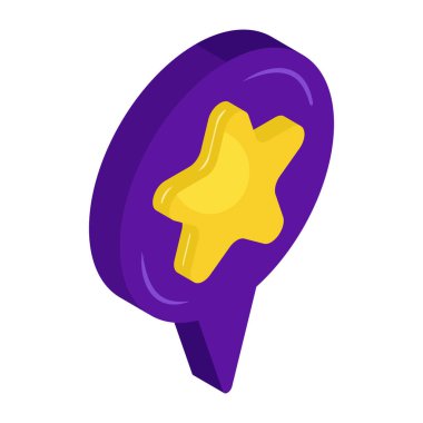 Star inside placeholder, icon of favorite location 