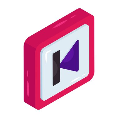 Çalma düğmesinin kavramsal izometrik tasarım simgesi 