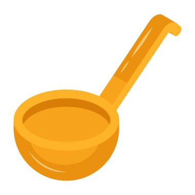 Çorba kaşığı ve kepçenin güzel bir tasarım ikonu.