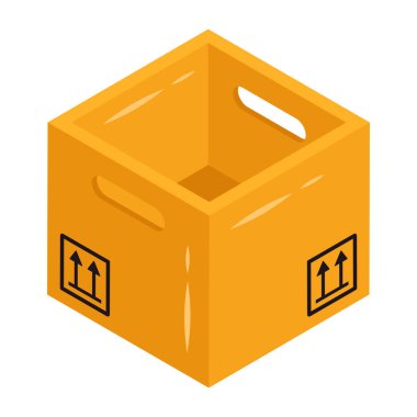 Açık paketin düzenlenebilir tasarım simgesi 