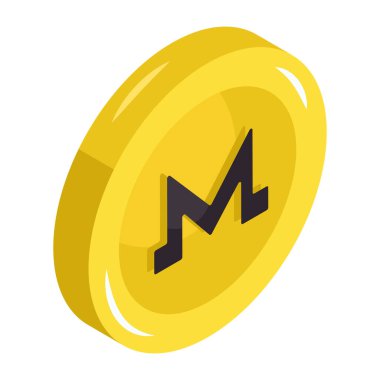 Monero madeni parasının mükemmel tasarım simgesi  