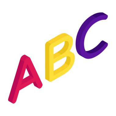 ABC öğreniminin yaratıcı tasarım simgesi