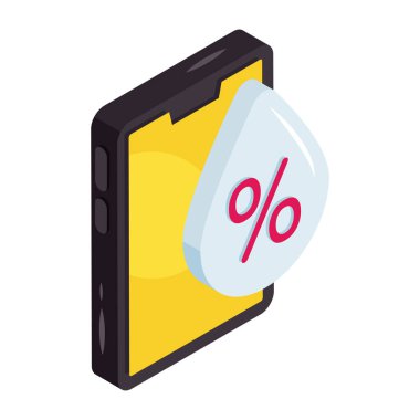 Mobil nemin kavramsal izometrik tasarım simgesi 