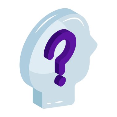 Kafası karışmış bir zihnin izometrik tasarım simgesi 